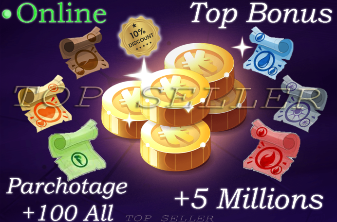 Tylezia : Kit parchotage +100 tout les elements + 5.000.000 Kamas + Top Bonus - livraison expresse : 5 minutes