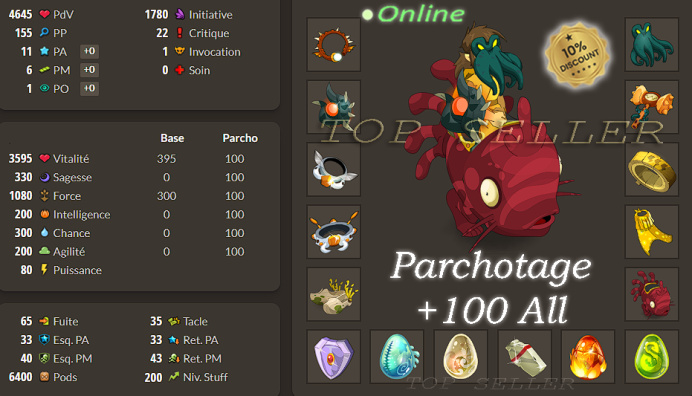 Stuff terre lvl 200 parfait jet + Parchotage 100 All éléments + Top Bonus - livraison 5 minutes