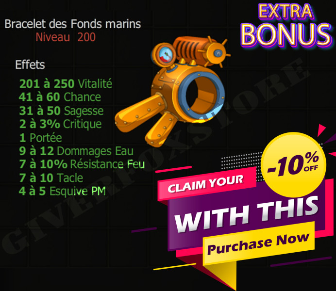 [Bracelet des Fonds marins] bon jet + Extra Kamas , Livraison Eclaire !