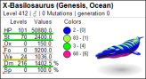  LEVEL412 X-Basilosaurus CLONE  BASE STATS: HP50880 ST2400 WE1036 DMG1402% (MALE OR FEMALE)Color random delivery