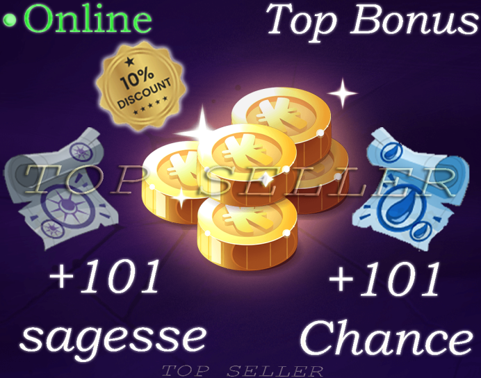 Allisteria : Kit parchotage +101 Chance / sagesse + top Bonus - livraison 5 minutes