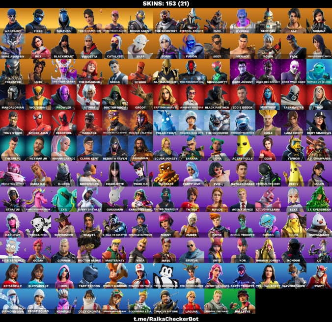FA | 153 OUTFITS | OG STW | MERRY MINT AXE | FIXER | SULTURA | THE CHAMPION | ROGUE AGENT | FNCS HOLOFLAIR | SNOWTOOTH | CYMITAR