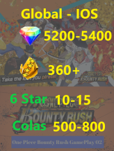 [Global - IOS] 5200-5400 Rainbow Diamonds + 10-15 6 Star Character + 360+ Gold Fragments + 500-800 Colas - Starter Accounts