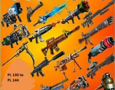Random PL130-PL144 Weapon Pack 10x Ranged or Melee. High Chance God Roll Modded. Fortnite FN Save The World STW