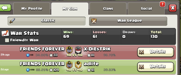 FRIENDS FOREVER !! LEVEL 11 !! CAPITAL 7 !! GOLD 2 !! WIN 69 LOSS 61 !! PICS LINK ON DESCRIPTION !! INSTANT DELIVERY