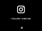 1 FOLLOW = 0.003 USD Instagram REAL Followers | Speed 30-50K/ Day (CHOOSE NUMBER OF FOLLOWERS)
