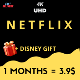 NETFLIX PREMIUM UHD 4K + AUTO-RENEWAL Best Offer EVER = Account Disney+ (for free)