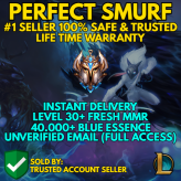 EUW LVL 30+ BEST LOL SMURF / 46495 BE / CHANGE EMAIL / NO BAN 100% SAFE #1 SELLER / INSTANT DELIVERY / CLEAN MMR ACCOUNT 0.0588