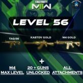 Warzone 2/MW2 | Level 56 | Maxed M4, Kastov 786, VEL | Gold Camo & Attachments | 20+ Unlocked Guns | Any Platform #LOT-2311