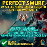 RU / FRESH MMR / BEST SMURF LVL30+ 43315 BE / INSTANT DELIVERY CHANGE EMAIL / 0% BAN / 100% SAFE / CHEAP AND EASY #1 SELLER 0.0825