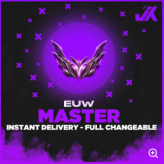 INSTANT DELIVERY! S13 EUW SPLIT 2 HANDMADE MASTER 140 LP %60 WR / 37 CHAMPS 11 SKINS / 1601 BE / MAIL CHANGEABLE