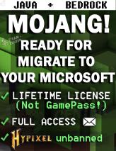 (Mojang! 1 nick in history. Hypixel 0% stats! Ready for migrate to your Microsoft!) with mail