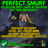 EUW / FRESH MMR / BEST SMURF LVL30+ 45575 BE / INSTANT DELIVERY CHANGE EMAIL / 0% BAN / 100% SAFE / CHEAP AND EASY #1 SELLER 0.0932