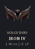 [EUW] [IRON 4 -3LP][+47k BE][SPLIT 2] [HAND-DERANKED] [LOW-MMR] [UNVERIFIED EMAIL][INSTANT-DELIVERY][IRON IV]