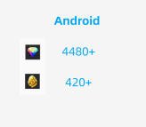 Android  | 4480+ Diamonds | 420+ gold fragments 