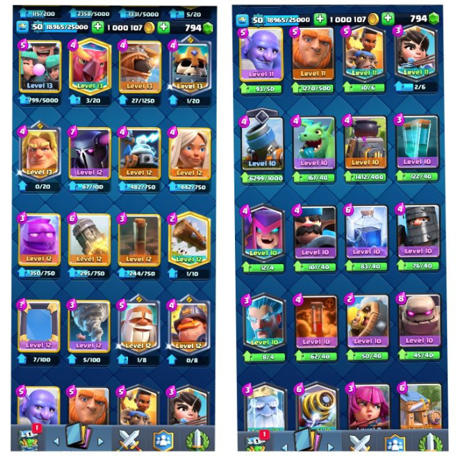 (Android/iOS) KT 14 - lvl 50 - Cards111/120 - Max Card 30 _lvl 13 card 10 /Emote 79 / skin tower  2