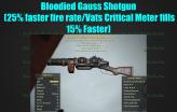Bloodied Gauss Shotgun (25% faster fire rate/Vats Critical Meter fills 15% Faster)[No NEED Account Share]