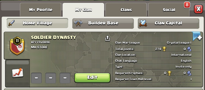  SOLDIER DYNASTY   !! LEVEL 11.9   !!CAPITAL 6  !! CRYSTAL 1   !! WIN 61 LOSS 64  !! CHEAP  !! INSTANT DELIVERY 