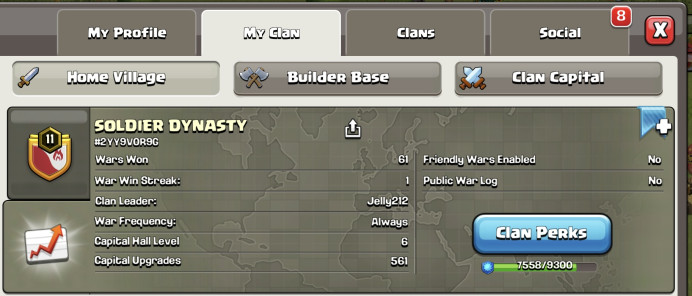  SOLDIER DYNASTY   !! LEVEL 11.9   !!CAPITAL 6  !! CRYSTAL 1   !! WIN 61 LOSS 64  !! CHEAP  !! INSTANT DELIVERY 