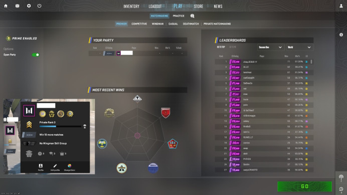 [ID:166267][PRIME][RARE][PREMIER MODE AVAILABLE] UN (UNRANKED AFTER UPDATE || 0 MM AFTER UPDATE || 379 HOURS || MEDALS)