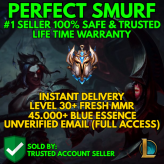 OCE / FRESH MMR / BEST SMURF LVL30+ 49275  BE / INSTANT DELIVERY CHANGE EMAIL / 0% BAN / 100% SAFE / CHEAP AND EASY #1 SELLER 0.1297