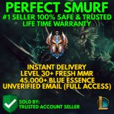 OCE / 48725 BE LVL 30 / #1 SELLER / SMURF CLEAN MMR / INSTANT DELIVERY / CHANGE EMAIL / 100% SAFE AND TRUSTED / FAST AND CHEAP 0.1300
