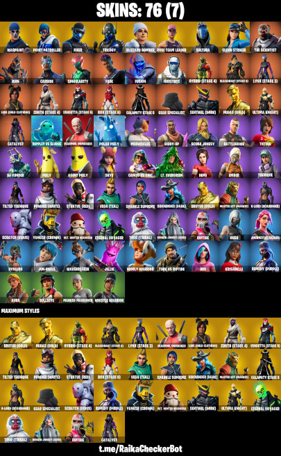 FA | 76 OUTFITS | OG STW | POINT PATROLLER | FIXER | TRILOGY | BLIZZARD BOMBER | SULTURA | CLOUD STRIKER | RELIANT BLUE | CATALYST