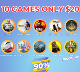 10 GAMES ONLY $20 / THE PRICE OF ALL GAMES IN THE PICTURE IS 20$