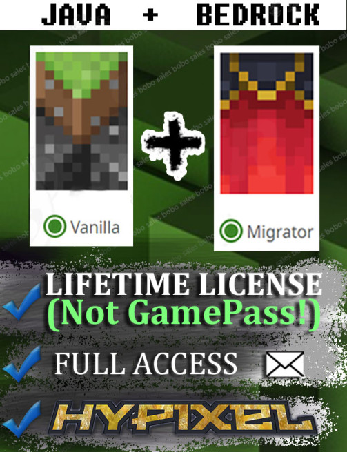 (Vanilla + Migrator Cape. Hypixel) Account from 21-Feb-2023. Microsoft account with mail.