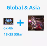 [Global/ Asia ] Android, 6000-8000 + Diamonds. Luluca + 18-25 5star + 1x5 Star Light/Dark