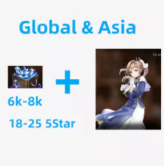 [Global/ Asia ] Android, 6000-8000 + Diamonds. Diene+ 18-25 5star + 1x5 Star Light/Dark