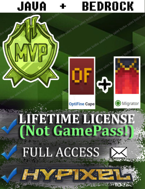 (OptiFine + Migrator Cape. Hypixel MVP) Account from 05-Jan-2021. Microsoft account with mail.