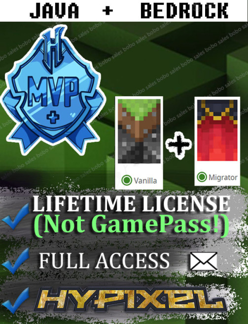 (Vanilla + Migrator Cape. Hypixel MVP+) Account from 17-Feb-2023. Microsoft account with mail.