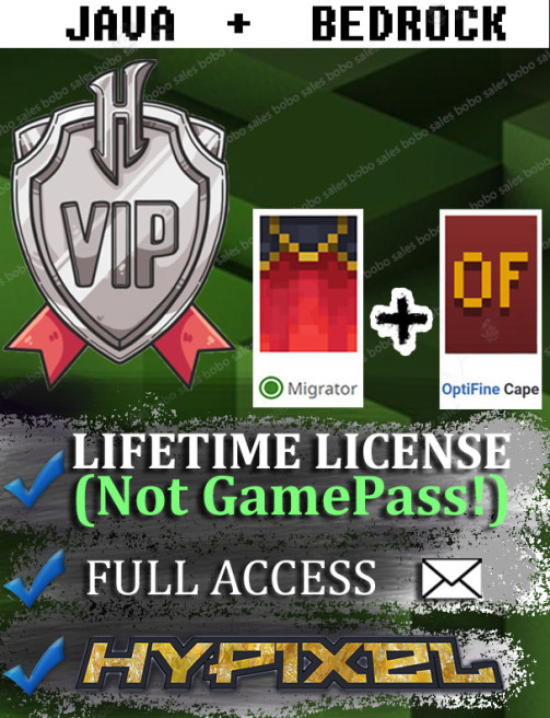(OptiFine + Migrator Cape. Hypixel VIP) Account from 23-Feb-2023. Microsoft account with mail.