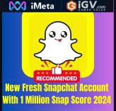 Snapchat Account With 1000,0000 (1000k) Score Highest Quality