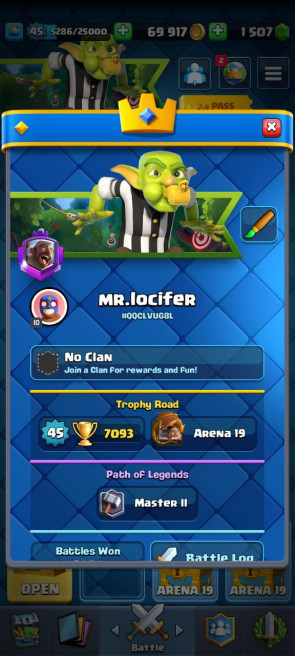 (Android/iOS) KT14 - lvl 45 - Cards109/120 - Max Card 21 _lvl 13 card 5 /Emote 6 / skin tower 5 +clash of clans Th 14