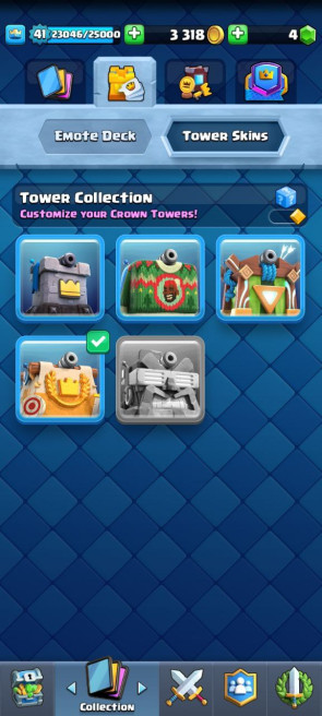 (Android/iOS) KT 13 - lvl 41 - Cards106/120 - Max Card 21 _lvl 13 card 3 /Emote 56/ skin tower  4
