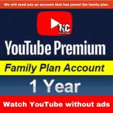 Youtube Account - Youtube Premium Family Plan Share for 1 Year - #Youtube #Youtube_Premium #YoutubeFamily 