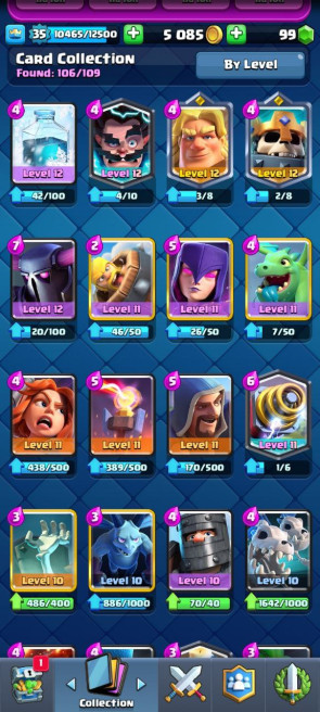 (Android/iOS) KT 12 - lvl 35 - Cards106/120 - Max Card 5 _lvl 13 card 3 /Emote 55 / skin tower 2