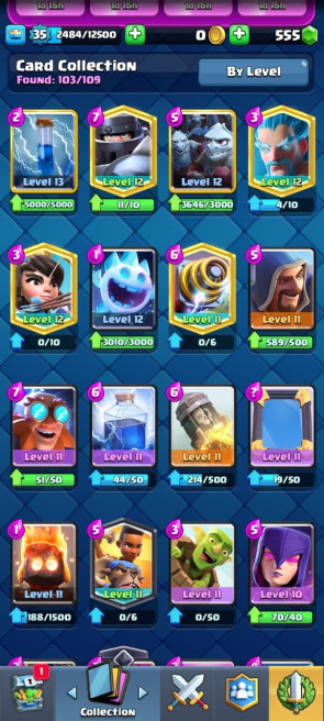 (Android/iOS) KT 12 - lvl 35 - Cards103/109 - Max Card 4 _lvl 13 card 2 /Emote 26/ skin tower 2