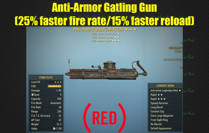 Anti-Armor Gatling Gun (25% faster fire rate/15% faster reload)