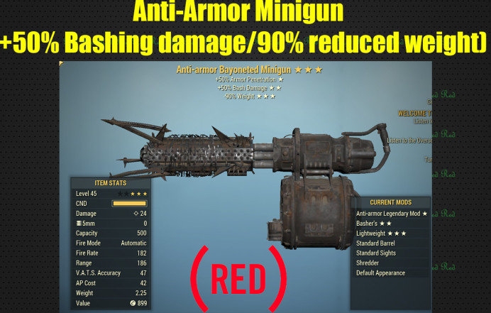 Anti-Armor Minigun (+50% Bashing damage, 90% reduced weight)