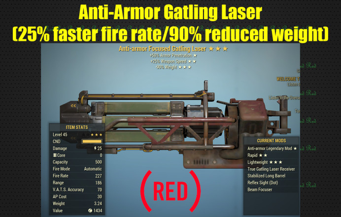 Anti-Armor Gatling Laser (25% faster fire rate/90% reduced weight)