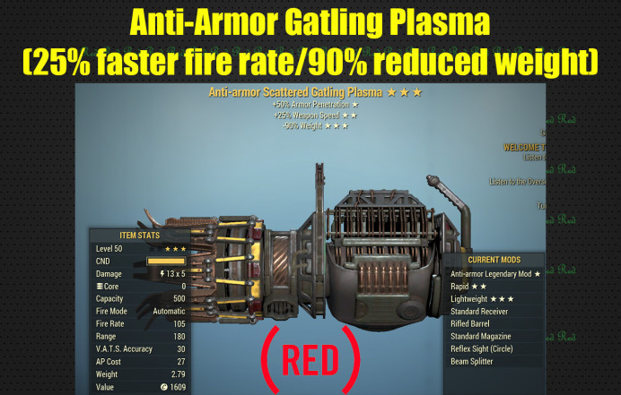 Anti-Armor Gatling Plasma (25% faster fire rate/90% reduced weight)