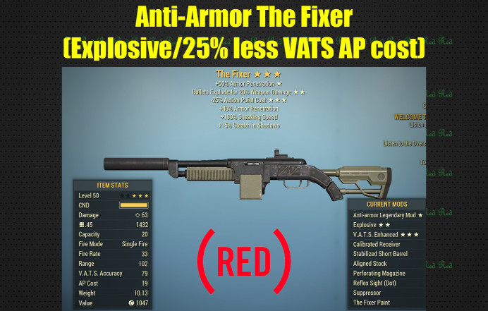 Anti-Armor The Fixer (Explosive/25% less VATS AP cost)