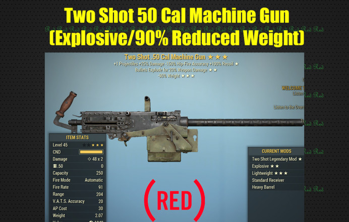 Two Shot 50 Cal Machine Gun (Explosive/90% Reduced Weight)
