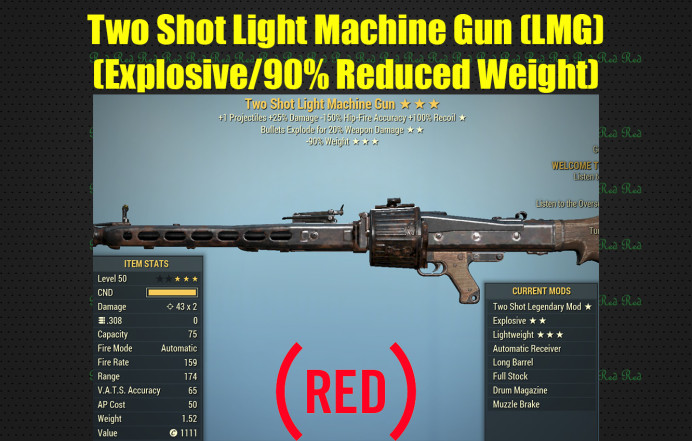 Two Shot Light Machine Gun (LMG) (Explosive/90% Reduced Weight)