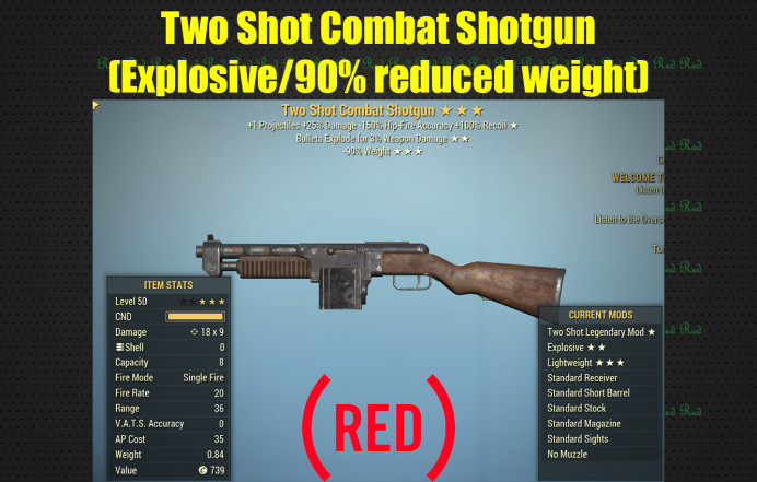 Two Shot Combat Shotgun (Explosive/90% reduced weight)