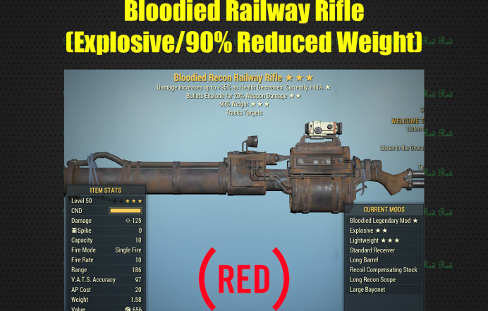 Bloodied Railway Rifle (Explosive/90% Reduced Weight)