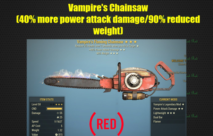 Vampire's Chainsaw (40% more power attack damage/90% reduced weight)